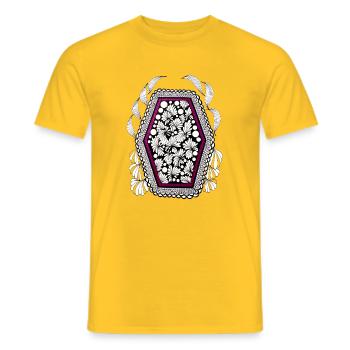 Blütenrahmen im Magenta-Frame - Männer T-Shirt - Gelb - Vorne - AI Model Male 178 dark (178cm)