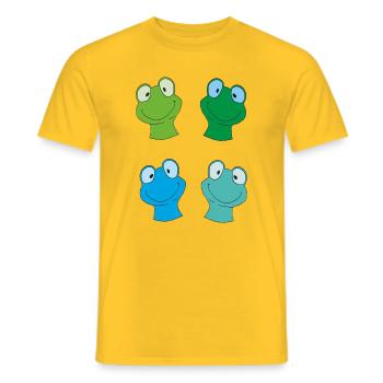 Kunterbunte Froschgesichter - Männer T-Shirt - Gelb - Vorne - AI Model Male 178 dark (178cm)