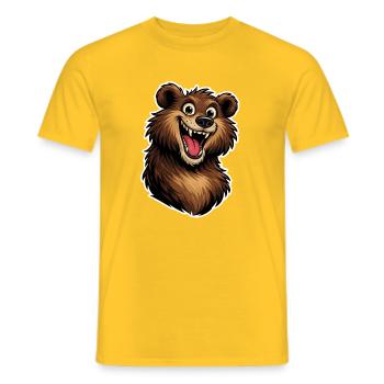 Fröhlicher Bärenkopf im Cartoon-Stil. - Männer T-Shirt - Gelb - Vorne - AI Model Male 178 dark (178cm)