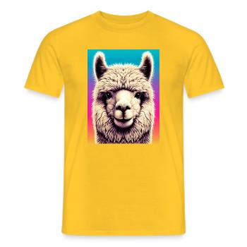 Alpaca - Men's T-Shirt - yellow - Front - AI Model Male 178 dark (178cm)