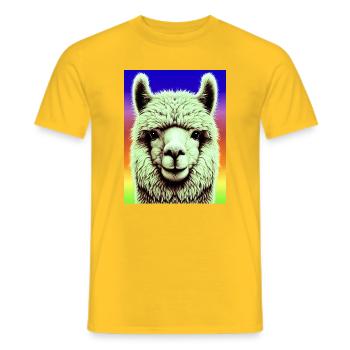 Alpaca - Men's T-Shirt - yellow - Front - AI Model Male 178 dark (178cm)