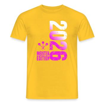 Darts Meister 2026 Kreisliga shirt pink weiß - Männer T-Shirt - Gelb - Vorne - AI Model Male 178 dark (178cm)