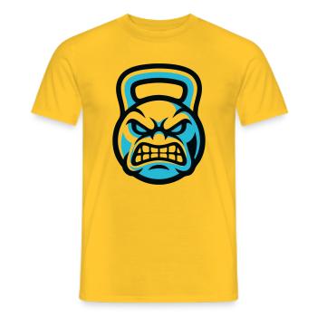 Kettlebell Teufel Grafik - Männer T-Shirt - Gelb - Vorne - AI Model Male 178 dark (178cm)