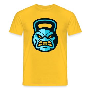 Workout Kettlebell Logo - Men's T-Shirt - yellow - Front - AI Model Male 178 dark (178cm)