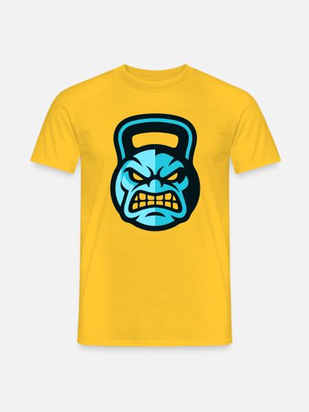 Workout Kettlebell Logo - Men's T-Shirt - yellow