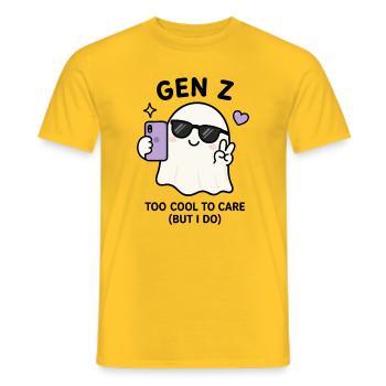 Süßer Gen Z Kawaii-Geist macht ein Selfie im Sonnenglas - Männer T-Shirt - Gelb - Vorne - AI Model Male 178 dark (178cm)