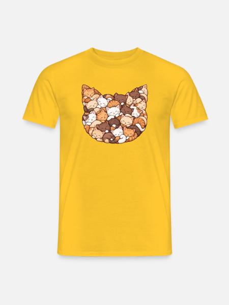 Schlummernde Katzenkolonie - Männer T-Shirt - Gelb