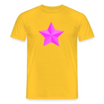 Geometrische Pink Star - Männer T-Shirt - Gelb - Vorne - AI Model Male 178 dark (178cm)