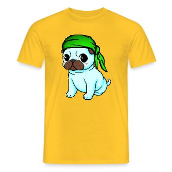Bandana Mops - Männer T-Shirt - Gelb - Vorne - AI Model Male 178 dark (178cm)