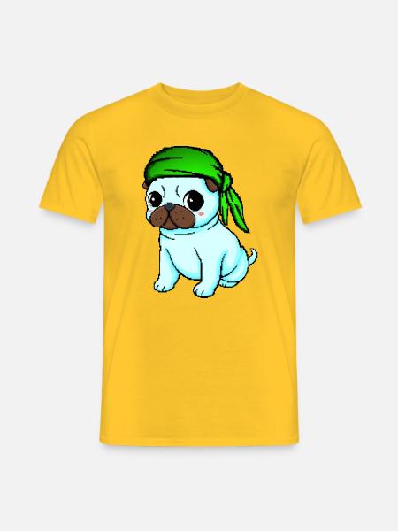Bandana Mops - Männer T-Shirt - Gelb