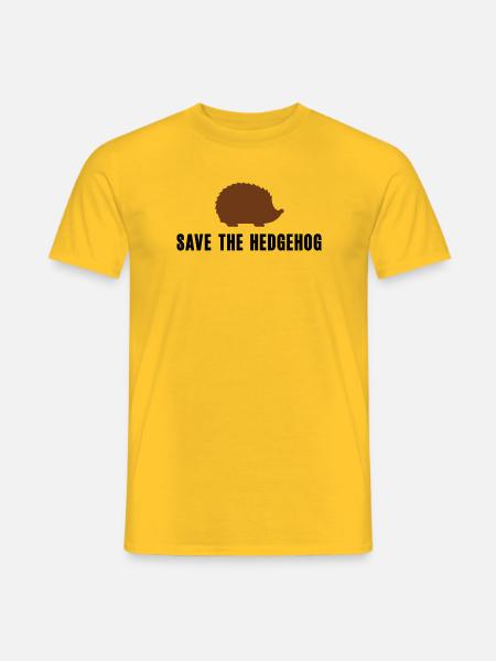 Rettet Den Igel Tierschutz Stacheltier Igelmotiv - Männer T-Shirt - Gelb