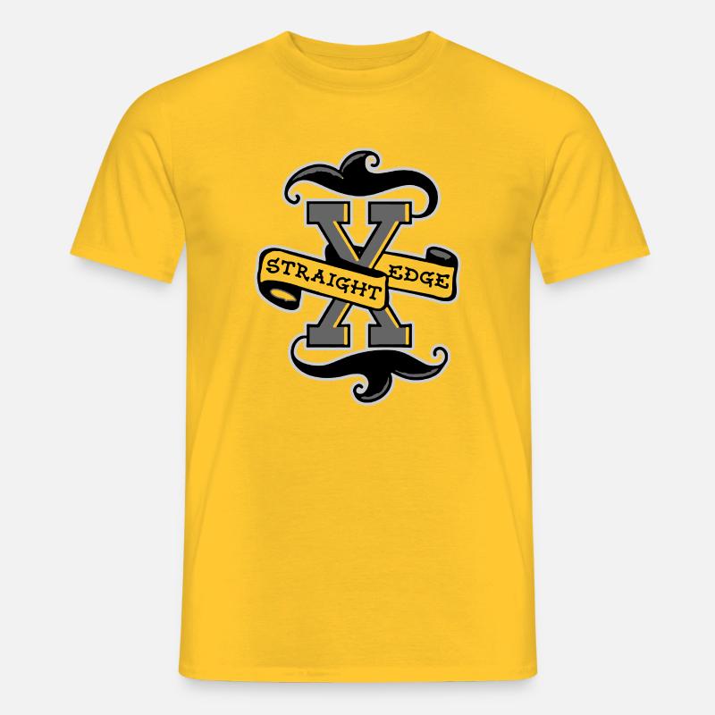 STRAIGHT EDGE 2 - Männer T-Shirt - Gelb