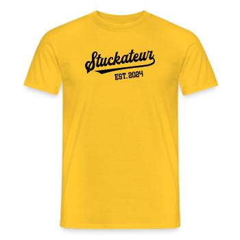 Stuckateur 2024 Beruf Stukkateur Gipser Maurer - Männer T-Shirt - Gelb - Vorne - AI Model Male 178 dark (178cm)