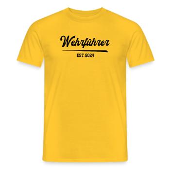 Wehrführer 2024 Freiwillige Feuerwehr Leitung FFW - Männer T-Shirt - Gelb - Vorne - AI Model Male 178 dark (178cm)