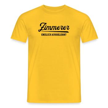Zimmerer Ausbildung Bestanden Ausbildungsende - Männer T-Shirt - Gelb - Vorne - AI Model Male 178 dark (178cm)