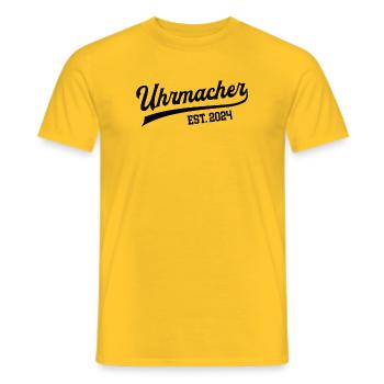 Uhrmacher 2024 Beruf Uhrmacherei Meister Handwerk - Männer T-Shirt - Gelb - Vorne - AI Model Male 178 dark (178cm)