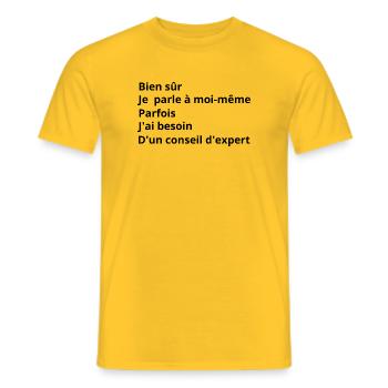 Conseil d'Expert - expert - T-shirt homme - jaune - Devant - AI Model Male 178 dark (178cm)