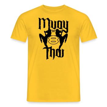 Muay Thaï Boxe Thaïlandaise Kickboxing - T-shirt homme - jaune - Devant - AI Model Male 178 dark (178cm)
