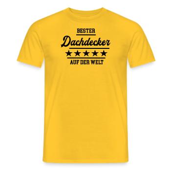 Bester Dachdecker Weltbeste Dachdeckerei Dachbau - Männer T-Shirt - Gelb - Vorne - AI Model Male 178 dark (178cm)