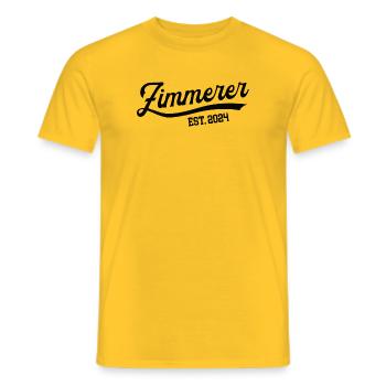 Zimmerer 2024 Beruf Zimmerei Zimmermann Meister 24 - Männer T-Shirt - Gelb - Vorne - AI Model Male 178 dark (178cm)
