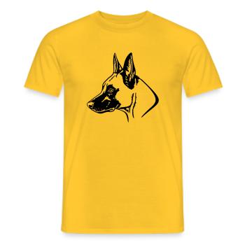 535 Malinois - T-shirt homme - jaune - Devant - AI Model Male 178 dark (178cm)