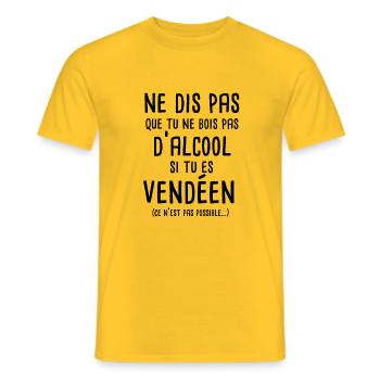 Ne dis pas que tu ne bois pas si tu es vendéen - T-shirt homme - jaune - Devant - AI Model Male 178 dark (178cm)