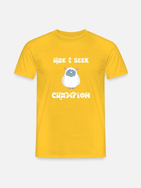 Hide and Seek Yeti - Men's T-Shirt - yellow