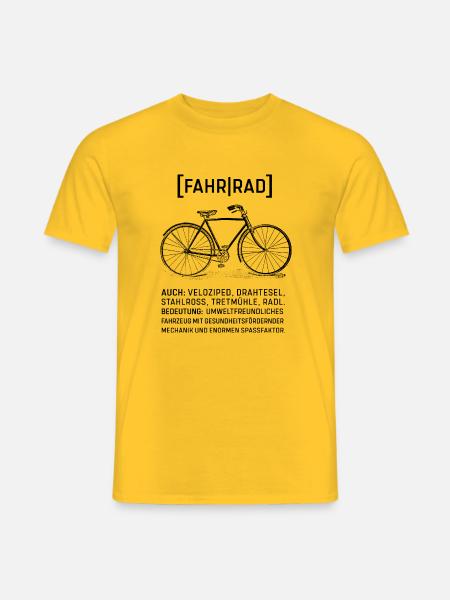 Fahrrad Vintage Retro Fahrradmotiv - Männer T-Shirt - Gelb