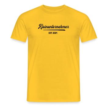 Unternehmer Kleinunternehmer Kleingewerbe 2024 - Männer T-Shirt - Gelb - Vorne - AI Model Male 178 dark (178cm)