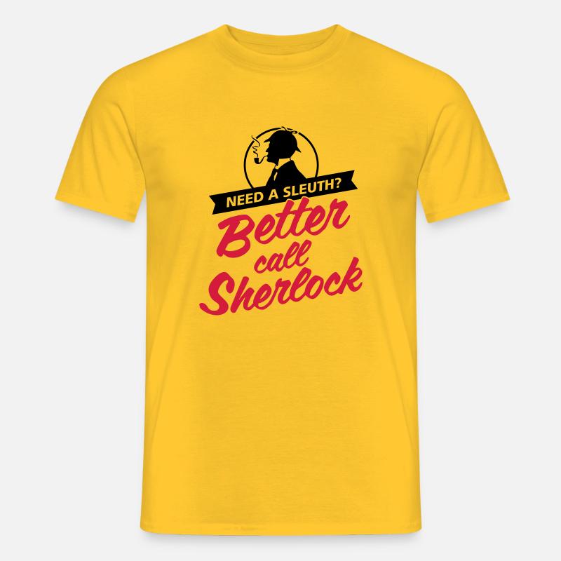 Better Call Sherlock - Männer T-Shirt - Gelb