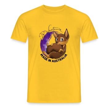 kelpie Galaxie - Chocolat Feu - T-shirt homme - jaune - Devant - AI Model Male 178 dark (178cm)