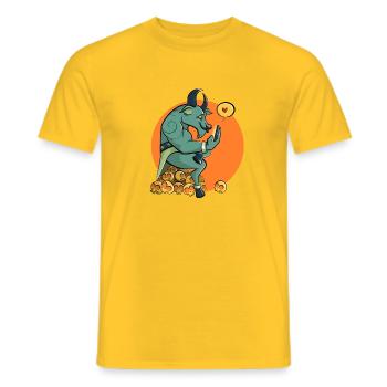 Verliebte Minotaurus Farben Geschenk Bestseller - Männer T-Shirt - Gelb - Vorne - AI Model Male 178 dark (178cm)