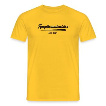 Hauptbrandmeister Feuerwehr 2024 FFW Ausbildung - Männer T-Shirt - Gelb - Vorne - AI Model Male 178 dark (178cm)