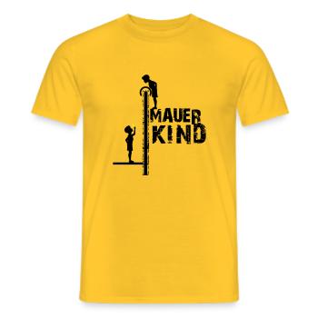 Berliner Mauerkind - BERLIN, BERLIN - Männer T-Shirt - Gelb - Vorne - AI Model Male 178 dark (178cm)