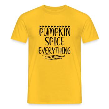 Pumpkin Spice Everything - Men's T-Shirt - yellow - Front - AI Model Male 178 dark (178cm)