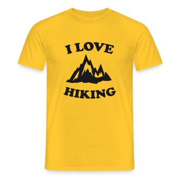 Ich liebe Wandern - Campingleben - Männer T-Shirt - Gelb - Vorne - AI Model Male 178 dark (178cm)
