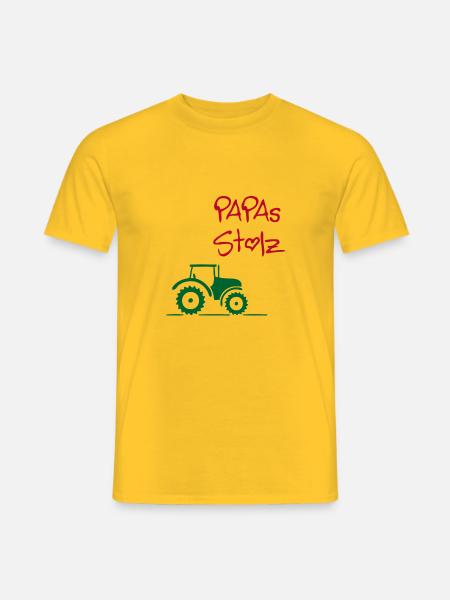 Papas Stolz Traktor - Männer T-Shirt - Gelb