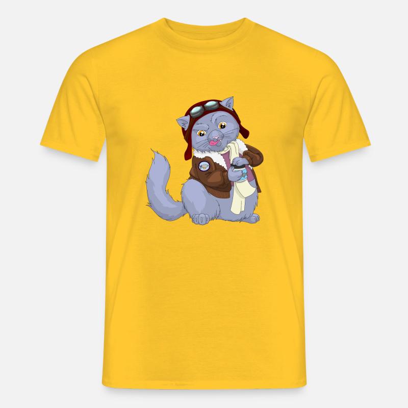 Herr Pilot - Männer T-Shirt - Gelb