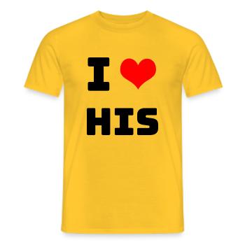 i love His - Männer T-Shirt - Gelb - Vorne - AI Model Male 178 dark (178cm)