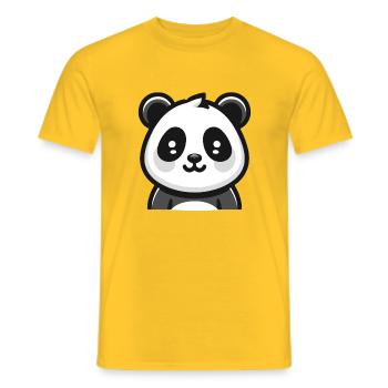 Panda Bear : Thème de dessin animé - T-shirt homme - jaune - Devant - AI Model Male 178 dark (178cm)