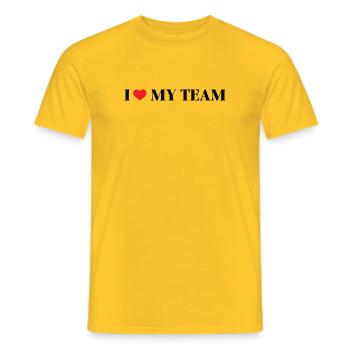 I Love My Team Teamleiterin Ich Liebe Meine Teams - Männer T-Shirt - Gelb - Vorne - AI Model Male 178 dark (178cm)