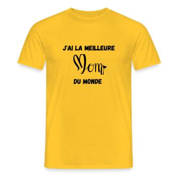 best mom - T-shirt homme - jaune - Devant - AI Model Male 178 dark (178cm)