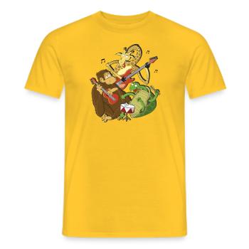 Zootiere machen Musik - Männer T-Shirt - Gelb - Vorne - AI Model Male 178 dark (178cm)