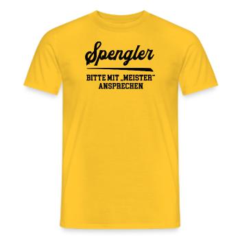 Spengler Meister Spenglermeister Dachdecker - Männer T-Shirt - Gelb - Vorne - AI Model Male 178 dark (178cm)