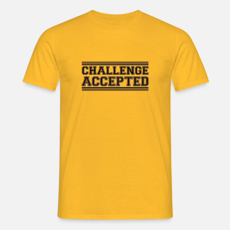 Challenge Accepted Design - Männer T-Shirt - Gelb