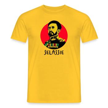 Haile Selassie - King of the Kings - Reggae Rasta - Men's T-Shirt - yellow - Front - AI Model Male 178 dark (178cm)