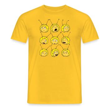 Biene Maja Gesichter - Männer T-Shirt - Gelb - Vorne - AI Model Male 178 dark (178cm)