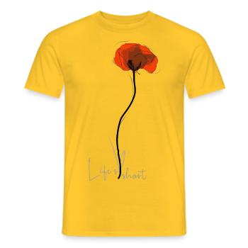Life's short - Männer T-Shirt - Gelb - Vorne - AI Model Male 178 dark (178cm)