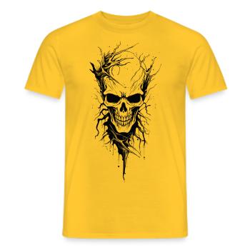 Totenkopf Skull Halloween Grusel Death Punk - Männer T-Shirt - Gelb - Vorne - AI Model Male 178 dark (178cm)