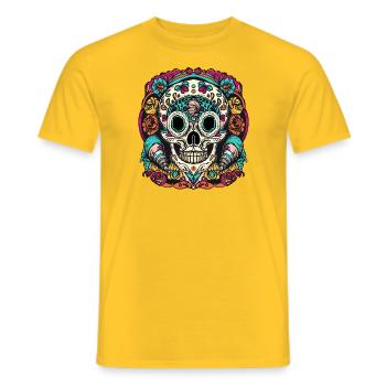 Bunte Catrina - Männer T-Shirt - Gelb - Vorne - AI Model Male 178 dark (178cm)